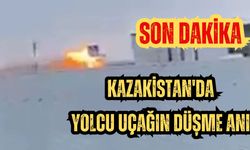 KAZAKİSTAN'DA YOLCU UÇAĞIN DÜŞME ANI