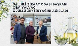 SALİHLİ ZİRAAT ODASI BAŞKANI CEM YALVAÇ ÖDÜLLÜ ZEYTİNYAĞINI AĞIRLADI