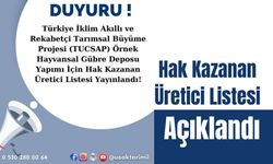 Hak Kazanan Üretici Listesi Açıklandı