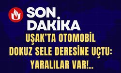 UŞAK’TA OTOMOBİL DOKUZ SELE DERESİNE UÇTU: YARALILAR VAR