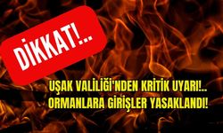 Uşak Valiliği'nden Kritik Uyarı, Ormanlara Girişler Yasaklandı!