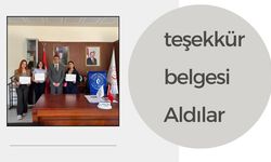 Teşekkür Belgesi Aldılar