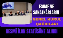 Esnaf ve Sanatkârların genel kurul çağrıları resmî ilan statüsüne alındı