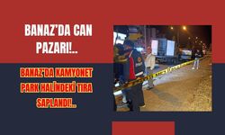 Banaz’da Kamyonet Park Halindeki Tıra Saplandı
