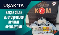 Uşak’ta Kaçak Silah ve Uyuşturucu Aparatı Operasyonu