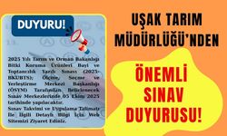 Uşak Tarım Müdürlüğü’nden Önemli Sınav Duyurusu!