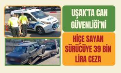 Uşak’ta Can Güvenliğini Hiçe Sayan Sürücüye 39 Bin TL Ceza