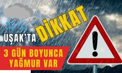 Uşak’ta 3 Gün Boyunca Yağmur Var