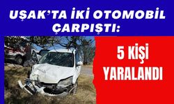 Uşak’ta İki Otomobil Çarpıştı: 5 Kişi Yaralandı