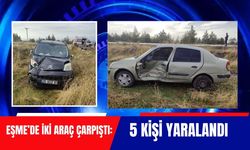 Eşme’de iki araç çarpıştı: 5 kişi yaralandı