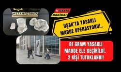Uşak’ta Yasaklı Madde Operasyonu: 2 Kişi Tutuklandı