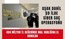Uşak Dahil 59 İlde Siber Suç Operasyonu