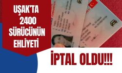 Uşak’ta 2400 Sürücünün Ehliyeti İptal Oldu!!
