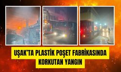Uşak’ta Plastik Poşet Fabrikasında Korkutan Yangın
