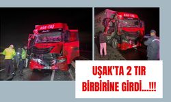 Uşak'ta 2 Tır Birbirine Girdi...!!!