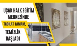 Uşak Halk Eğitim Merkezinde Tadilat Tamam, Temizlik Başladı