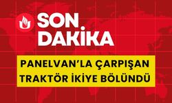 Uşak’ta Panelvanla Çarpışan Traktör İkiye Bölündü