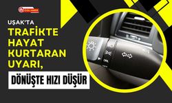 Uşak’ta Trafikte Hayat Kurtaran Uyarı, Dönüşte Hızı Düşür