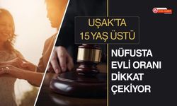 Uşak’ta 15 Yaş Üstü Nüfusta Evli Oranı Dikkat Çekiyor