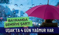 Bayramda Şemsiye Şart! Uşak’ta 4 Gün Yağmur Var