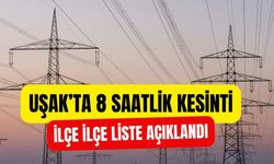 Uşak’ta 8 Saatlik Kesinti: İlçe İlçe Liste Açıklandı