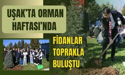 Uşak’ta Orman Haftası’nda Fidanlar Toprakla Buluştu