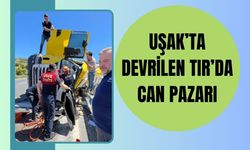Uşak’ta Devrilen TIR’da Can Pazarı: 2 Kişi Araçtan Sağ Çıkarıldı