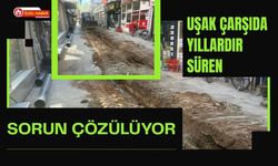 Uşak Çarşıda Yıllardır Süren Sorun Çözülüyor: Kaldırım ve Parke Çalışmaları Başladı