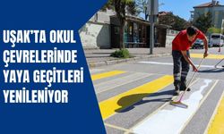Uşak’ta Okul Çevrelerinde Yaya Geçitleri Yenileniyor