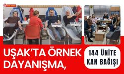 Uşak’ta Örnek Dayanışma, 144 Ünite Kan Bağışı