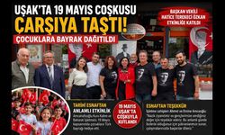Uşak’ta 19 Mayıs Coşkusu Çarşıya Taştı, Çocuklara Bayrak Dağıtıldı