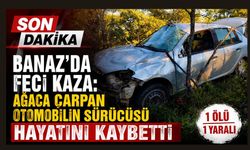 Banaz’da Feci Kaza: Ağaca Çarpan Otomobilin Sürücüsü Hayatını Kaybetti