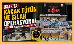 Uşak'ta Kaçak Tütün ve Silah Operasyonu! Binlerce Makaron Ele Geçirildi