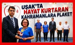 Uşak'ta Hayat Kurtaran Kahramanlara Plaket