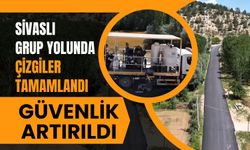 Sivaslı Grup Yolunda Çizgiler Tamamlandı, Güvenlik Artırıldı