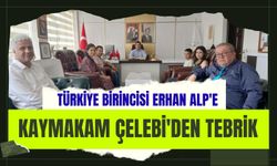 Türkiye Birincisi Erhan Alp'e Kaymakam Çelebi'den Tebrik