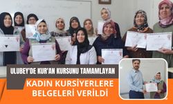 Ulubey'de Kur'an Kursunu Tamamlayan Kadın Kursiyerlere Belgeleri Verildi