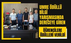 Umre Ödüllü Bilgi Yarışmasında Dereceye Giren Öğrencilere Ödülleri Verildi