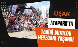 Uşak Atapark'ta Tarihi Duatlon Heyecanı Yaşandı