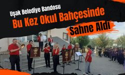 Uşak Belediye Bandosu Bu Kez Okul Bahçesinde Sahne Aldı, Öğrenciler Müzikle Coştu