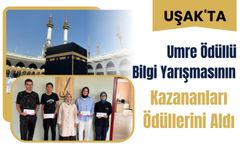 Uşak'ta Umre Ödüllü Bilgi Yarışmasının Kazananları Ödüllerini Aldı
