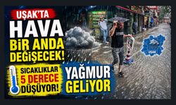 Uşak'ta Hava Bir Anda Değişecek! Sıcaklıklar 5 Derece Düşüyor, Yağmur Geliyor