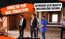 Banaz'da Yeni Okul Yükseliyor! Kaymakam Çelik İnşaatta İncelemelerde Bulundu