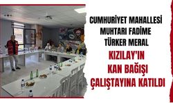 Cumhuriyet Mahallesi Muhtarı Fadime Türker Meral, Kızılay'ın Kan Bağışı Çalıştayına Katıldı