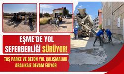 Eşme'de Yol Seferberliği Sürüyor! Taş Parke ve Beton Yol Çalışmaları Aralıksız Devam Ediyor