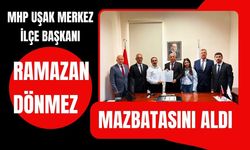 MHP Uşak Merkez İlçe Başkanı Ramazan Dönmez Mazbatasını Aldı