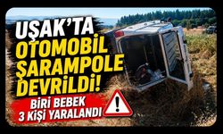 Uşak'ta Otomobil Şarampole Devrildi! Biri Bebek 3 Kişi Yaralandı