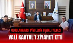 Uluslararası Pistlerin Uşaklı Yıldızı Vali Kartal’ı Ziyaret Etti
