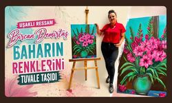 Uşaklı Ressam Bircan Demirtaş Baharın Renklerini Tuvale Taşıdı
