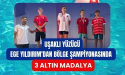 Uşaklı Yüzücü Ege Yıldırım'dan Bölge Şampiyonasında 3 Altın Madalya